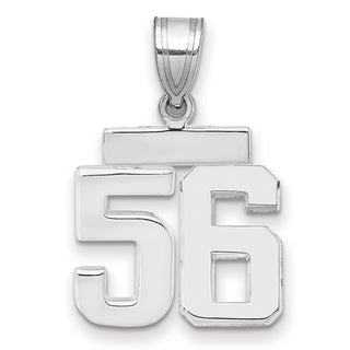 14k White Gold Small Polished Number 56 Charm