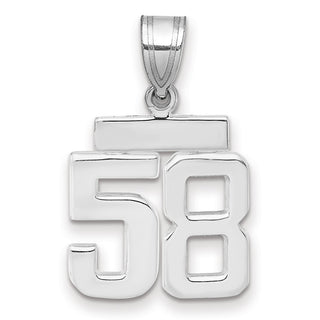 14k White Gold Small Polished Number 58 Charm