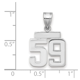 14k White Gold Small Polished Number 59 Charm