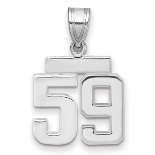 14k White Gold Small Polished Number 59 Pendant