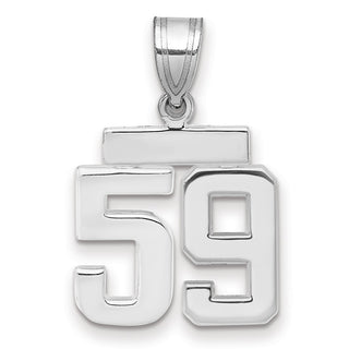 14k White Gold Small Polished Number 59 Charm