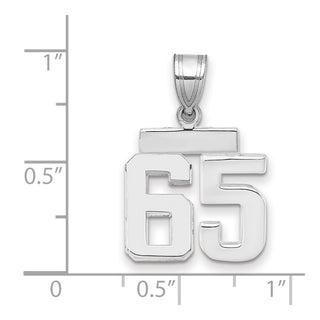 14k White Gold Small Polished Number 65 Pendant