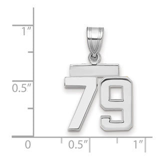 14k White Gold Small Polished Number 79 Pendant