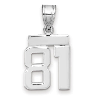 14k White Gold Small Polished Number 81 Pendant