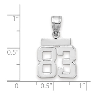 14k White Gold Small Polished Number 83 Pendant
