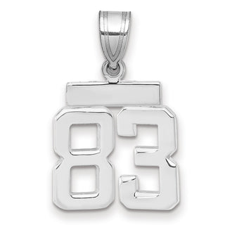 14k White Gold Small Polished Number 83 Pendant