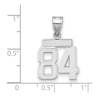 14k White Gold Small Polished Number 84 Pendant