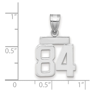 14k White Gold Small Polished Number 84 Charm