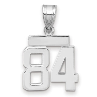 14k White Gold Small Polished Number 84 Pendant