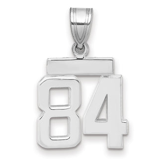 14k White Gold Small Polished Number 84 Charm