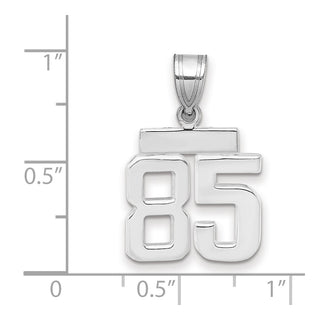 14k White Gold Small Polished Number 85 Pendant