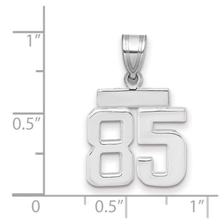 14k White Gold Small Polished Number 85 Pendant