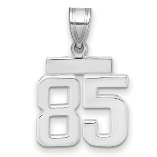 14k White Gold Small Polished Number 85 Pendant