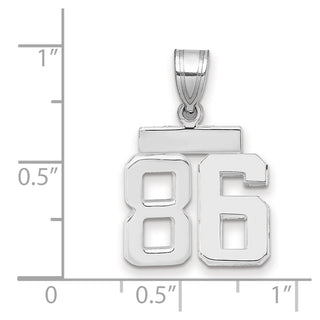 14k White Gold Small Polished Number 86 Charm