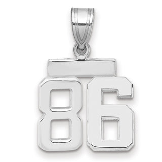 14k White Gold Small Polished Number 86 Pendant