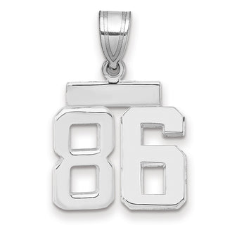 14k White Gold Small Polished Number 86 Charm