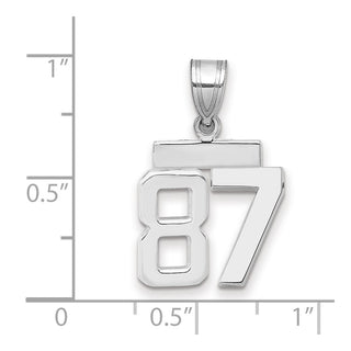 14k White Gold Small Polished Number 87 Pendant