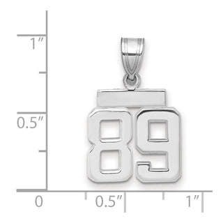 14k White Gold Small Polished Number 89 Pendant