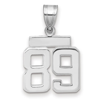 14k White Gold Small Polished Number 89 Pendant