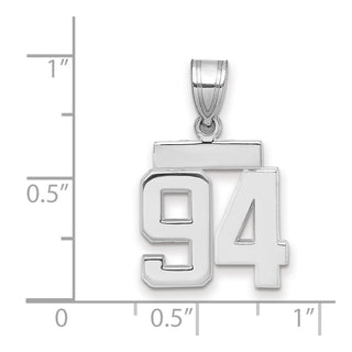 14k White Gold Small Polished Number 94 Pendant