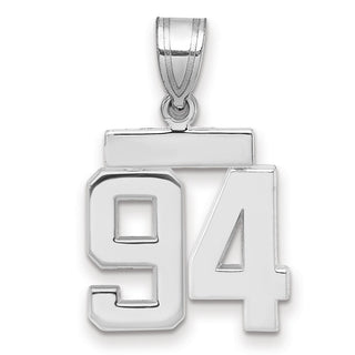 14k White Gold Small Polished Number 94 Pendant