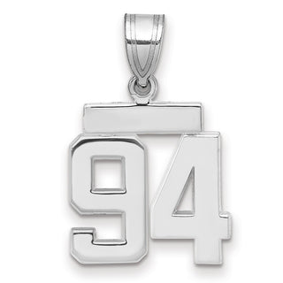 14k White Gold Small Polished Number 94 Charm
