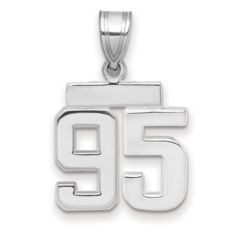 14k White Gold Small Polished Number 95 Pendant