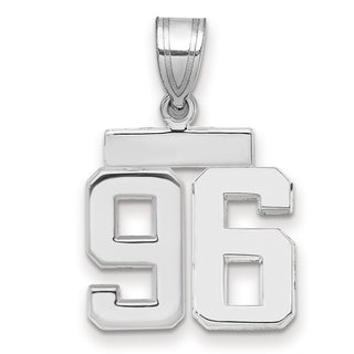 14k White Gold Small Polished Number 96 Pendant