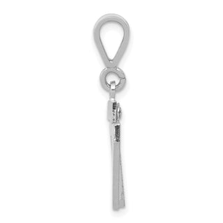 14k White Gold Small Polished Number 97 Charm