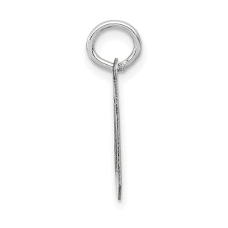 14K White Gold Small Satin Number 0 Charm