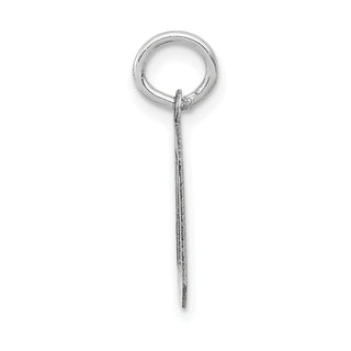 14K White Gold Small Satin Number 0 Charm