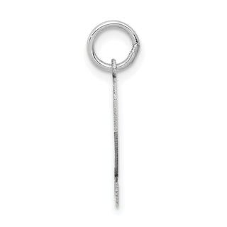 14K White Gold Small Satin Number 2 Charm