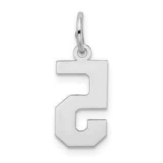 14K White Gold Small Satin Number 5 Charm