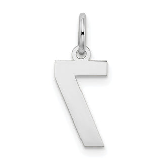 14K White Gold Small Satin Number 7 Charm