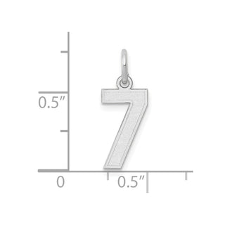 14K White Gold Small Satin Number 7 Charm