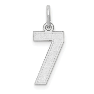 14K White Gold Small Satin Number 7 Charm
