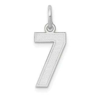14K White Gold Small Satin Number 7 Charm
