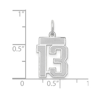 14k White Gold Small Satin Number 13 Charm