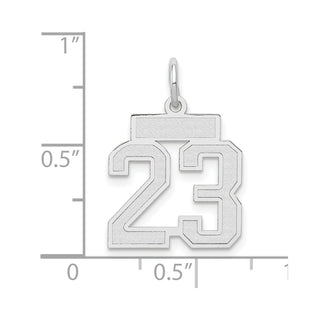 14k White Gold Small Satin Number 23 Charm