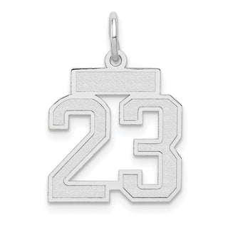 14k White Gold Small Satin Number 23 Charm