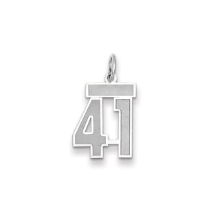 14k White Gold Small Satin Number 41 Charm