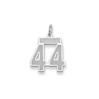 14k White Gold Small Satin Number 44 Charm
