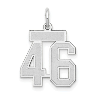 14k White Gold Small Satin Number 46 Charm