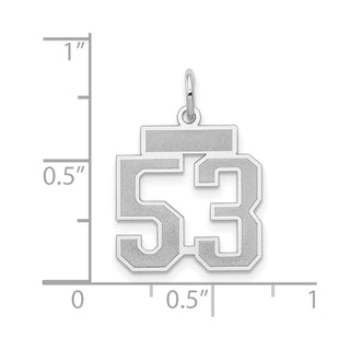 14k White Gold Small Satin Number 53 Charm