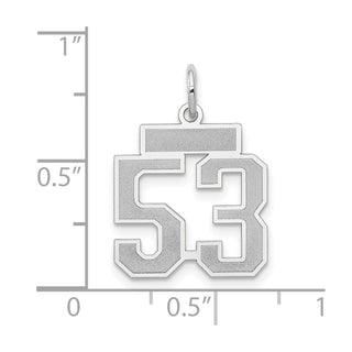 14k White Gold Small Satin Number 53 Charm