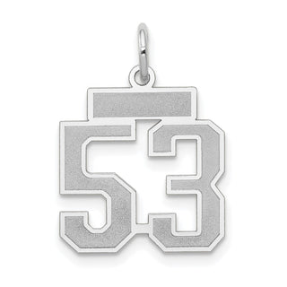 14k White Gold Small Satin Number 53 Charm