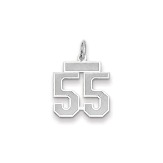 14k White Gold Small Satin Number 55 Charm