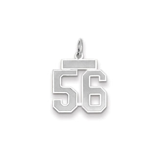 14k White Gold Small Satin Number 56 Charm