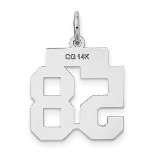 14k White Gold Small Satin Number 58 Charm