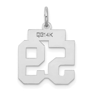 14k White Gold Small Satin Number 59 Charm